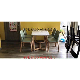 Mua Bộ Bàn Ăn Mặt Đá 4 Ghế Grace Khung Gỗ Sồi