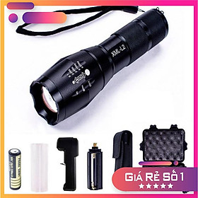 Mua Đèn pin siêu sáng T6 hợp kim chống nước kèm hộp và pin sạc