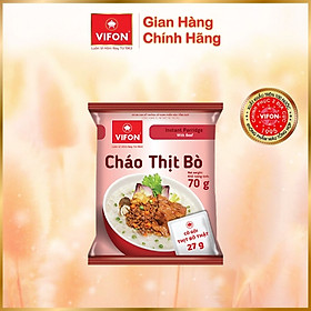 Thùng 50 Cháo Thịt Bò VIFON có Gói Thịt Thật 27gr  (70g / Gói)