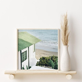 Mua Tranh mái nhà xanh bên biển  tranh canvas chống nước
