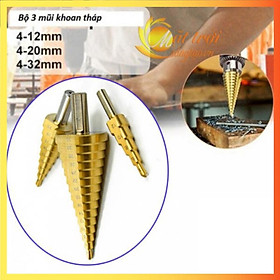 Bộ 3 mũi khoan tháp đường kính từ 4mm – 32mm rãnh thẳng