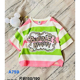 Áo thun croptop cho bé gái hình pony kim sa phong cách sành điệu từ 20-50kg hàng nhập Quảng Châu cao cấp