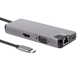 8 In 1 Type-c Hub to USB3.0   Splitter Adapter with PD Charging Port