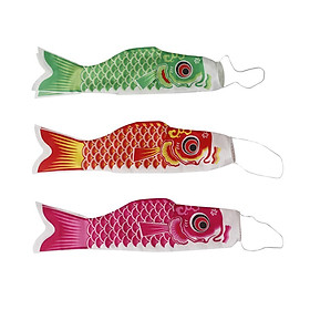3Pcs 16'' Windsock Koi  Wind Streamer   and garden