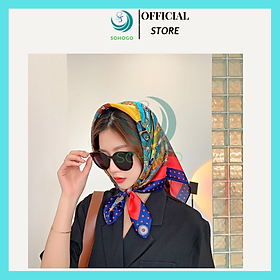 Khăn lụa vuông 70x70cm- CHỌN MẪU-Khăn Bandana lụa vuông 70x70 choàng cổ trùm đầu đi biển buộc tóc, áo yếm