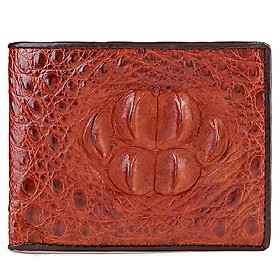 Ví Nam Da Cá Sấu Gù Đầu Huy Hoàng HT2214 (12.5 x 10 cm) - Nâu Đỏ