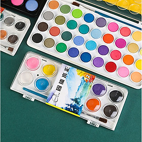 Bộ Màu Nước Water Color Cao Cấp 12/18/28/36 Màu Tặng Bút Lông Cọ Vẽ, Nắp Là Khay Pha Màu Tiện Dụng - Bộ Màu Nước Nhỏ Gọn Tiện Dụng Nhiều Màu Sắc Chất Lượng Vượt Trội - Hàng Chính Hãng VinBuy
