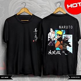 Áo thun anime in hình naruto sasuke kakashi anime manga màu đen cực chất giá siêu rẻ