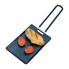 Grill Pan Barbecue Plate Griddle Pan with Handle Frying Pan Steak Pan for Picnic Cooking Outdoor Camping
