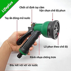 Vòi xịt nước tưới cây rửa xe 8 chế độ 206815 TL