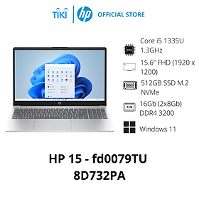 Mua Laptop HP 15 fd0079TU 8D732PA (Core i5 1335U/ 16GB/ 512GB SSD/ Intel Iris Xe Graphics/ 15.6inch Full HD/ Windows 11 Home/ Bạc/ Vỏ nhựa) - Hàng Chính Hãng