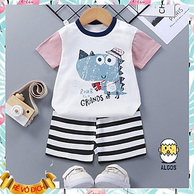 Bộ quần áo bé trai - Bộ khủng long - Cotton 100% thoáng mát thấm hút mồ hôi an toàn cho bé