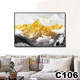 Tranh treo tường canvas 1 bức phong cách hiện đại Bắc Âu, tranh phong cảnh trang trí phòng khách, phòng ngủ, spa C106 - C-106, C-106