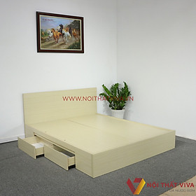 Mua Giường Ngủ Gỗ MDF Phủ Melamine Cao Cấp Viva Màu Kem Học Kéo