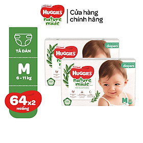 Combo 2 Tã Bỉm dán Huggies Platinum NatureMade M64 L54 XXL44