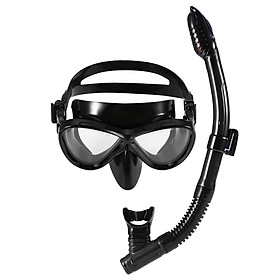 Bộ mặt nạ lặn gồm một kính bảo hộ và một ống thở, rất thoải mái và bền, hoàn hảo để bơi lội giải trí-Màu đen-Size Danh cho ngươi lơn