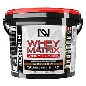 Nortech Whey Matrix, Bổ Sung Whey Protein và Casein, 33g Protein