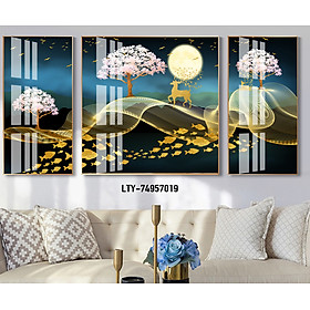 Mua BỘ 3 TRANH DECOR HƯU NGHỆ THUẬT HIỆN ĐẠI - TRANH TRÁN GƯƠNG
