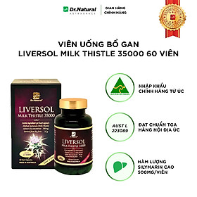 Viên Uống Bổ Gan Dr Natural Liversol Milk Thistle 35000 60 Viên | Giúp Bổ Gan, Phục Hồi Tế Bào Gan, Tăng Cường Chức Năng Gan - Hàng Chính Hãng