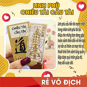 Linh phù CHIÊU TÀI CẦU TÀI. Linh phù cầu tiền tài mạnh nhất trong nhóm Linh phù tài lộc. Để bóp ví, làm miếng dán điện thoại, máy tính, laptop, xe hơi