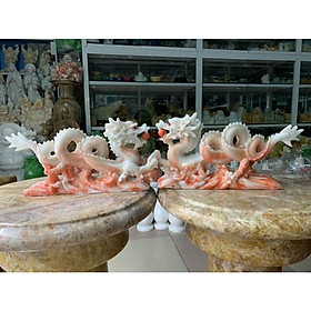 Mua Cặp Rồng Ngậm Ngọc Đá Đúc - ngang 30cm