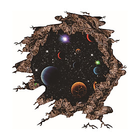 Three-Dimensional Stickers Planets Wallpaper Brightly Coloured 70*50cm Moon Decoration Gift
