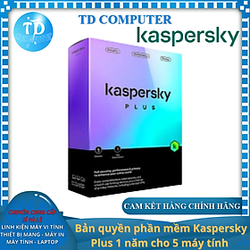Mua Bản quyền phần mềm diệt Virus Kaspersky Plus 1 năm cho 5 máy tính (KL10424UEFS) - Hàng chính hãng