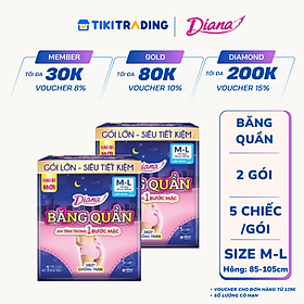 Bộ 2 Băng đêm dạng quần Diana size M-L 5 chiếc/gói