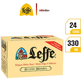 Thùng 24 Chai Bia Leffe Blonde (330ml / Chai)