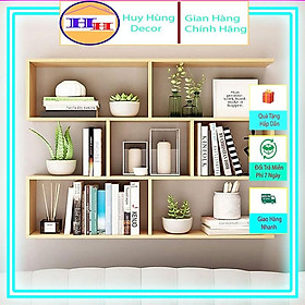 Kệ sách treo tường bằng gỗ thông 4 tầng dài 120cm nhiều màu sắc