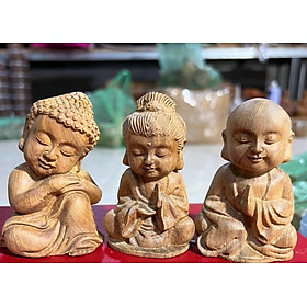 Mua Bộ tượng tam tịch trang trí bằng gỗ bách xanh thơm phức  kt cso 9×7×6cm