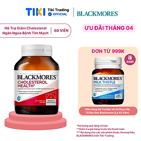 Viên Uống Hỗ Trợ Giảm Cholesterol Ngăn Ngừa Bệnh Tim Mạch Blackmores Cholesterol Health Lọ 60 Viên