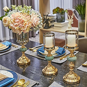 Mua Chân nến thủy tinh trang trí phòng khách phong cách Châu Âu - TnP Decor