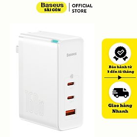 Mua Bộ sạc nhanh Baseus GaN5 Pro Digital Fast Charger 2C+U 160W CN (Kèm cáp C to C 240W  48V/5A  1m) CCGP080002- Hàng chính hãng