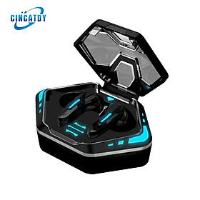 CINCATDY Tai Nghe Bluetooth V5.0 Earbuds Gaming Headphone True Wireless Headset MD128 - Hàng Chính Hãng