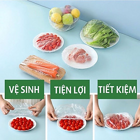 Mua Combo 100 màng bọc thực phẩm  túi bọc thực phẩm nilong có chun co giãn  tái