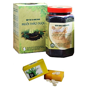 Combo 02 Muối thảo dược ngâm chân (550gr/hộp) và Tặng kèm 01 xà bông thảo dược
