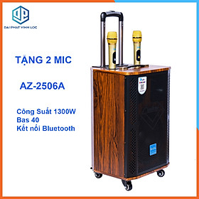 Mua Loa Kéo Karaoke Công Suất Lớn 1300W| Loa Kéo Giá Rẻ AZPro AZ-2506A Bass 4 tấc| Loa Kéo Bluetooth Đọc Được Usb Tặng 2 Micro Chống Rú Không Dây Cao Cấp| Loa Kéo Karaoke Cao Cấp