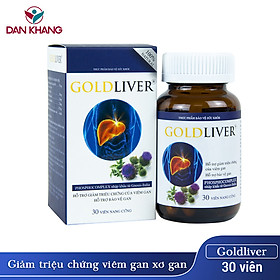 Viên uống Hạ Men Gan, Giải Độc Gan, Hỗ Trợ Chống Viêm Gan, Xơ Gan GoldLiver (hộp 30 viên) - CAM KẾT HẠ MEN GAN CHỈ SAU 4 TUẦN - Nguyên Liệu Nhập Khẩu