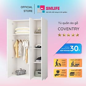 Tủ quần áo gỗ hiện đại SMLIFE Coventry | Gỗ MDF dày 17mm chống ẩm | D120xR40xC180cm