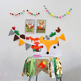 Hình ảnh Cute Animal Bunting Banner Birthday Baby Shower Kids Room Christmas Decor