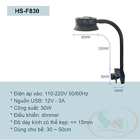 Hình ảnh Đèn led kẹp HS F830 bể cá biển san hô quang phổ nước mặn