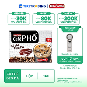 Cà phê Phố Đen Đá - Maccoffee (hộp 10 gói x 16g)