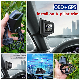 Máy hiển thị tốc độ HUD OBD2+GPS xe hơi báo km xóa mã lỗi ô tô kiểm soát tổng thể xe bản đặc biệt lắp các xe, đồ chơi phụ kiện xe hơi