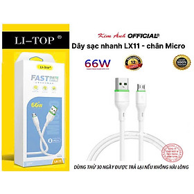 Mua Dây sạc LI-TOP LX11 chân Micro (hộp giấy) công suất 66W  Kim Ánh cho dùng thử 30 ngày  bảo Hàng chính hãng 12 tháng