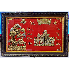 Tranh mừng thọ, chúc thọ -ÔNG BÀ- CỤ ÔNG- CỤ BÀ (ĐỒNG VÀNG NGUYÊN CHẤT 100%)
