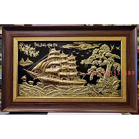 Mua TRANH ĐỒNG MẠ VÀNG 24K - THUẬN BUỒM XUÔI GIÓ ( THUYỀN RA KHƠI)