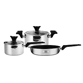 Mua Bộ nồi chảo Elmich EDA-0866 ( inox 3 lớp đáy liền cao cấp - quánh 16  nồi 20  chảo 24cm) - Hàng chính hãng