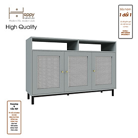 [Happy Home Furniture] ROTAN, Tủ lưu trữ 3 cửa mở - chân sắt, 140cm x 40cm x 90cm ( DxRxC), TCM_134