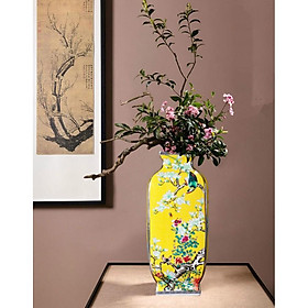 Bình hoa gốm sứ bốn mặt Hoa văn cổ điển INDOCHINE NEW YEAR